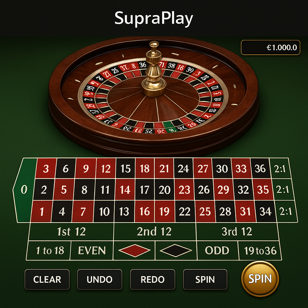 SupraPlay - Roulette Table Game - European Roulette